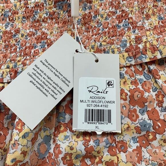 Rails Skirt Womens XL Extra Large Multi Addison Wildflower Smocked Waist Tiered - Picture 3 of 10